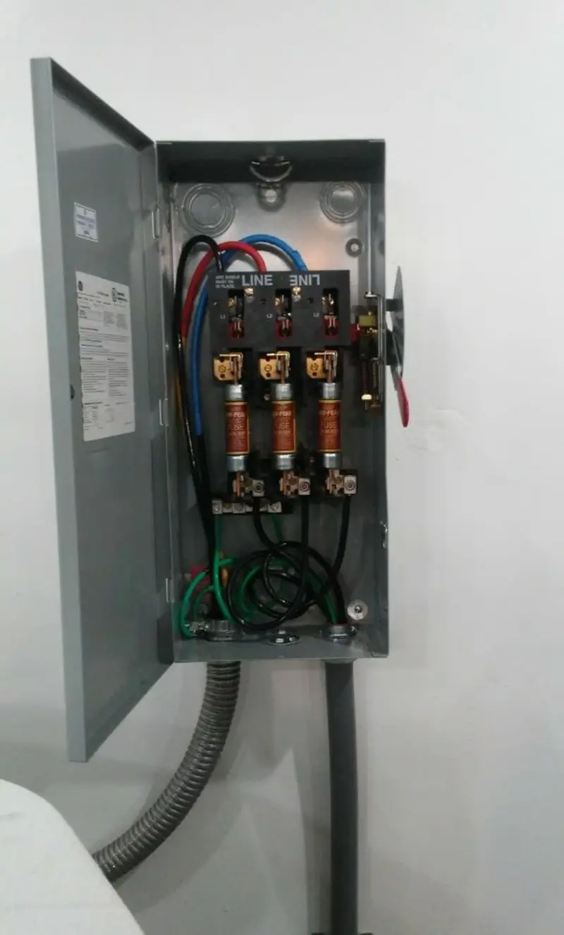 Three-phase disconnect switch installed for Smoke Detector Installation in Enfield